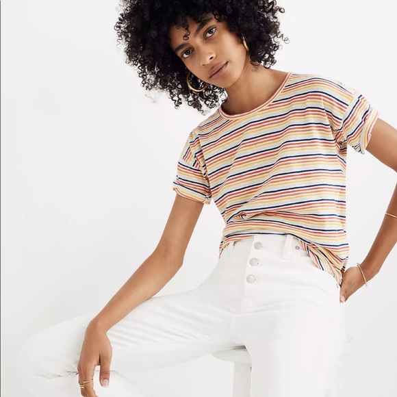 Madewell Cotton Crewneck Tshirt in Rainbow - Picture 2 of 7